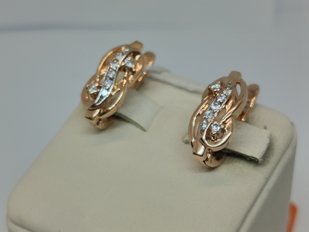 СКМИ585 СЕРЬГИ С КАМНЯМИ (Au 585)