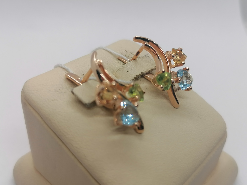 СКМИ585 СЕРЬГИ С КАМНЯМИ (Au 585)