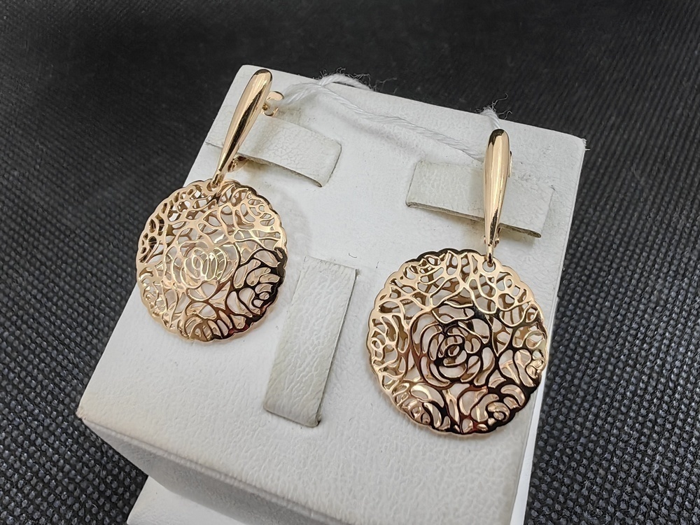 СБКМ585 СЕРЬГИ БЕЗ КАМНЯ (Au 585)