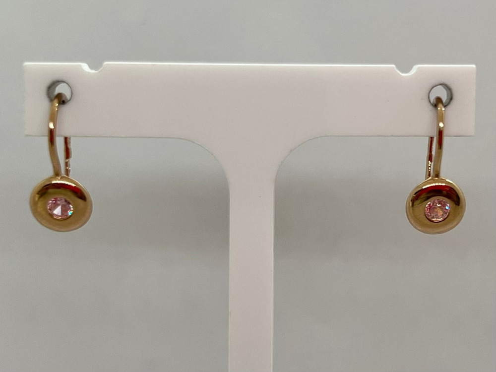 СЕРЬГИ ПЕТЕЛЬКА с камнем (Au 585)