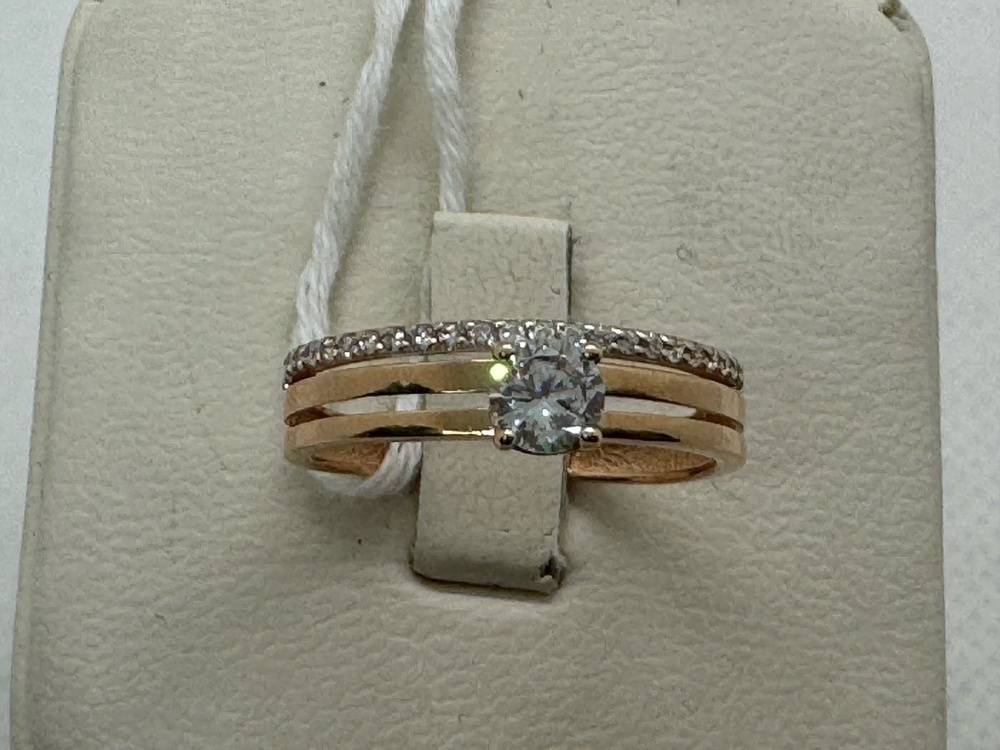 КОЛЬЦО С КАМНЯМИ (Au 585)