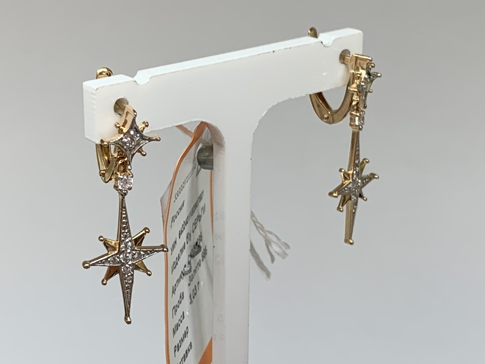 СКМИ585 СЕРЬГИ С КАМНЯМИ (Au 585)