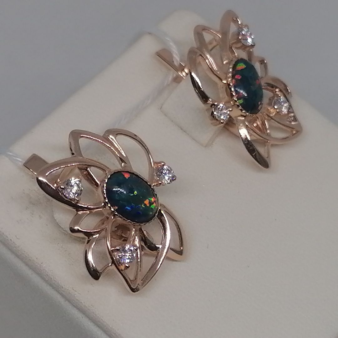 СКМИ585 СЕРЬГИ С КАМНЯМИ (Au 585)