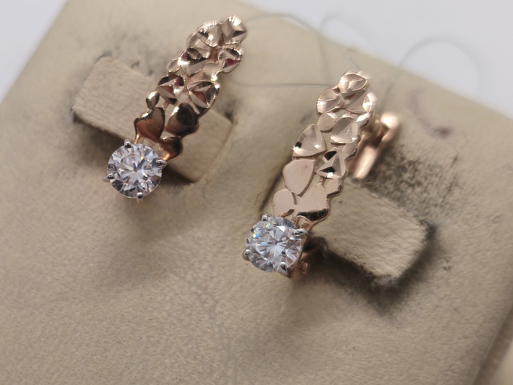 СЕРЬГИ С КАМНЕМ (Au 585)