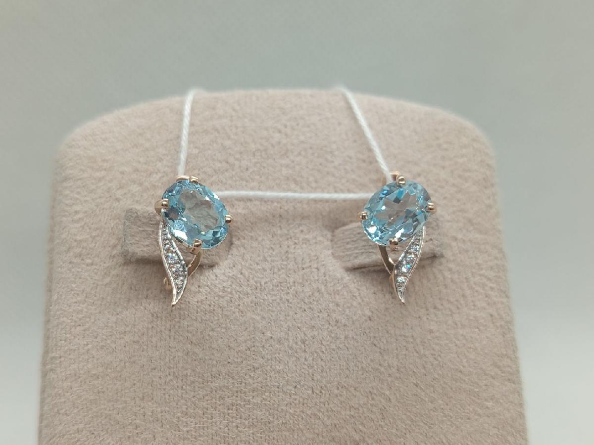 СЕРЬГИ С КАМНЕМ (Au 585)