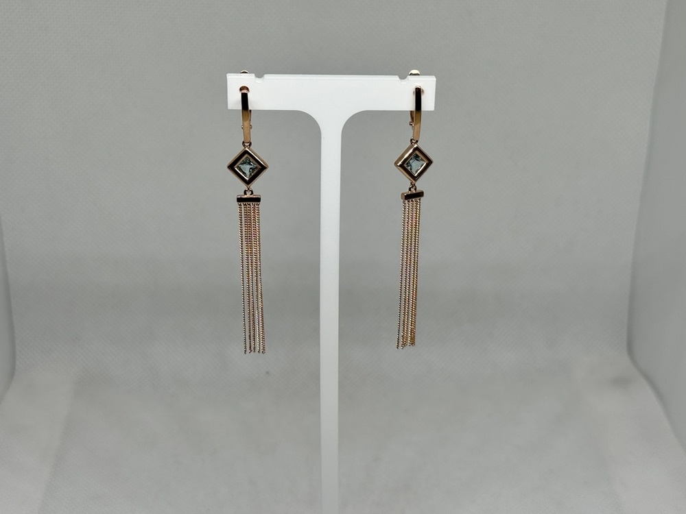 СКМ375 СЕРЬГИ С КАМНЕМ (Au 375)