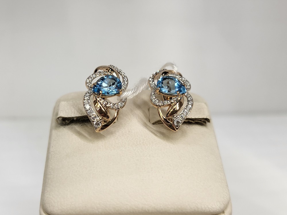 СКМИ585 СЕРЬГИ С КАМНЯМИ (Au 585)