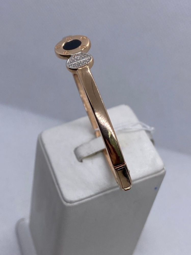 БЖКИ585 БРАСЛЕТ ЖЕСТКИЙ С КАМНЯМИ (Au 585)