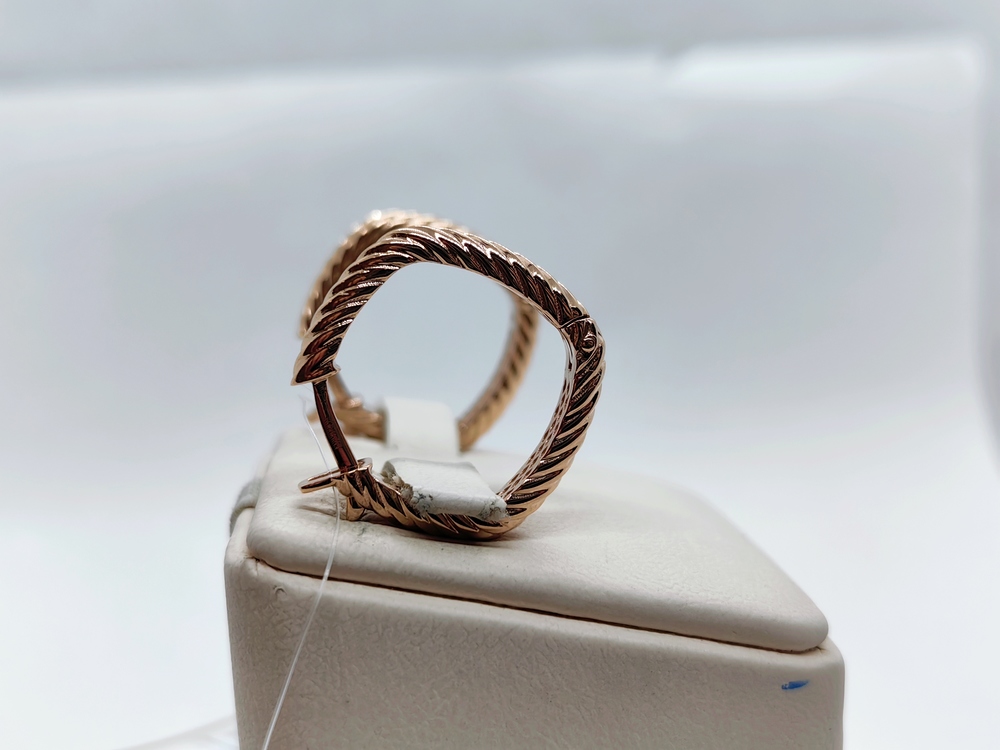 СЕРЬГИ КОНГО Рифленые (Au 585)