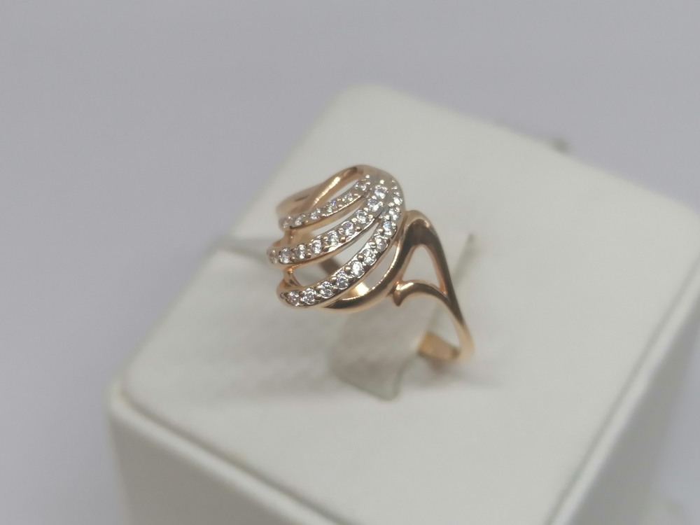 КОЛЬЦО С КАМНЯМИ (Au 585)