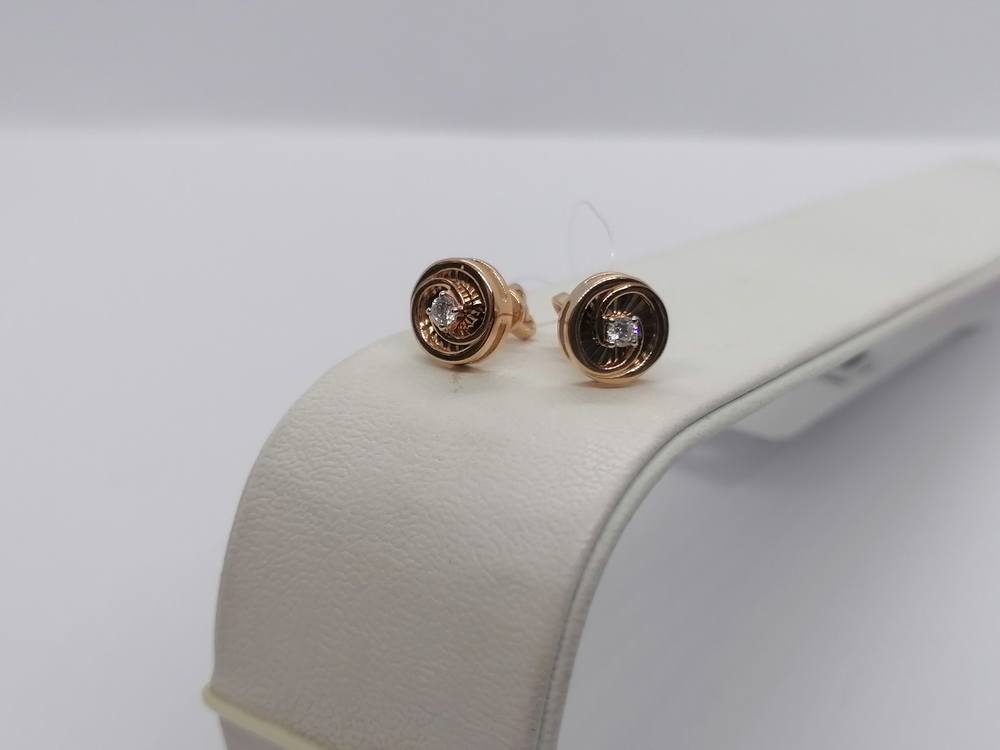 СЕРЬГИ ПУСЕТЫ с камнем (Au 585)