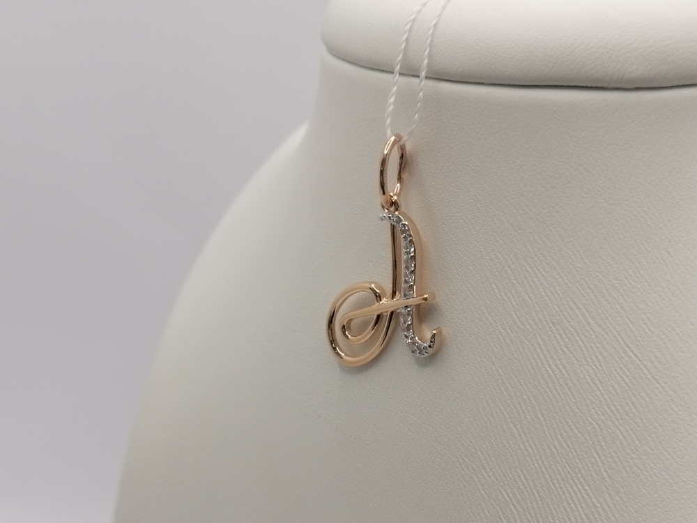 ПОДВЕСКА БУКВА А с камнями (Au 585)