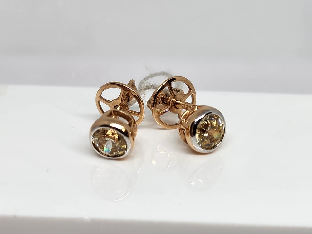 СЕРЬГИ ПУСЕТЫ с камнем (Au 585)