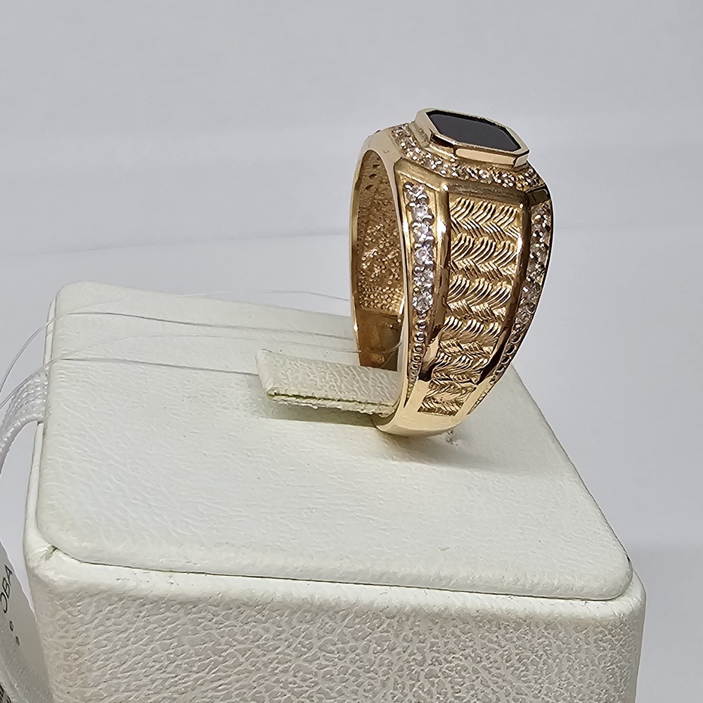 КОЛЬЦО ПЕЧАТКА с камнями (Au 585)