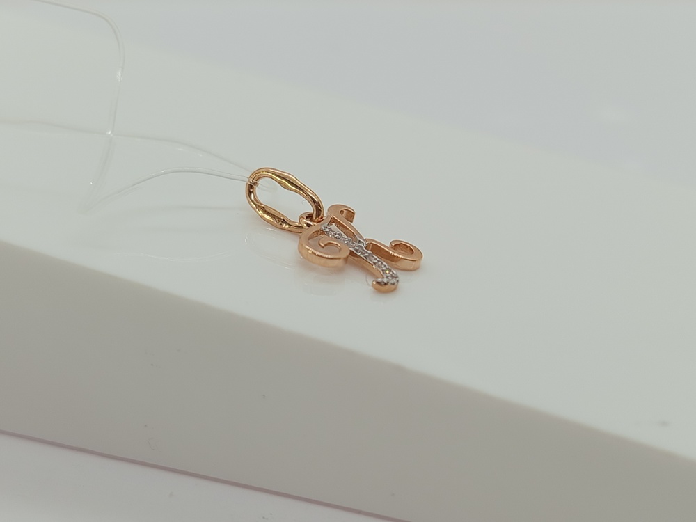 ПОДВЕСКА БУКВА К с камнями (Au 585)