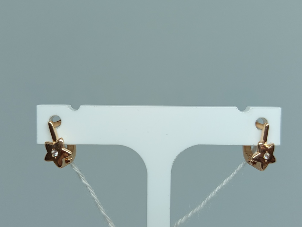 СКМ585 СЕРЬГИ С КАМНЕМ (Au 585)