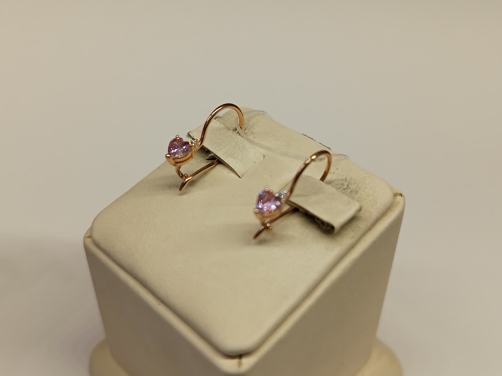 СЕРЬГИ ПЕТЕЛЬКА с камнями (Au 585)