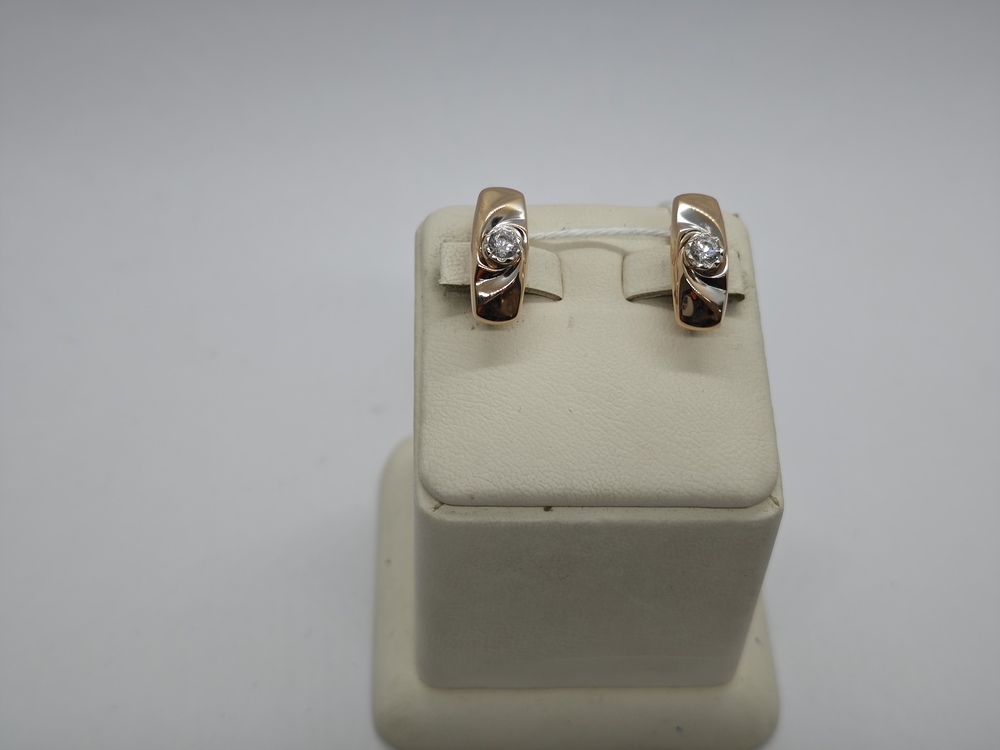 СКМ585 СЕРЬГИ С КАМНЕМ (Au 585)