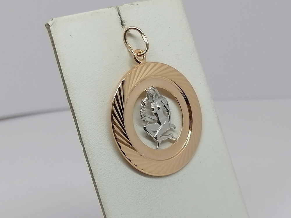 5654А/дева ПОДВЕСКА ЗНАК ЗОДИАКА ДЕВА (Au 585)