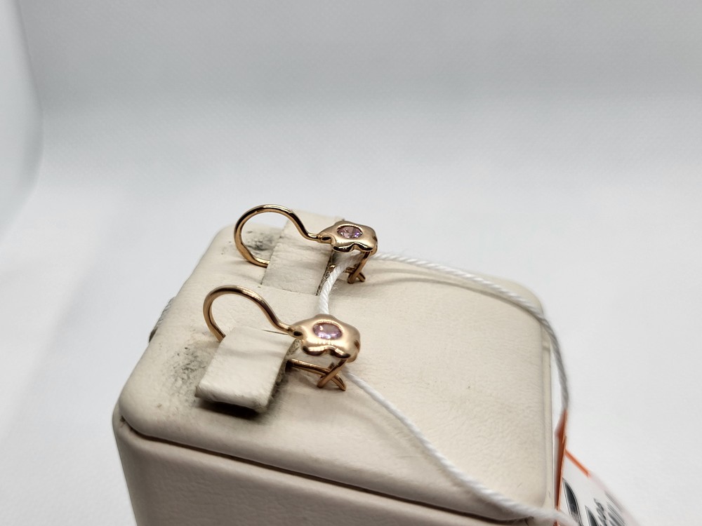 СКМ585 СЕРЬГИ С КАМНЕМ (Au 585)