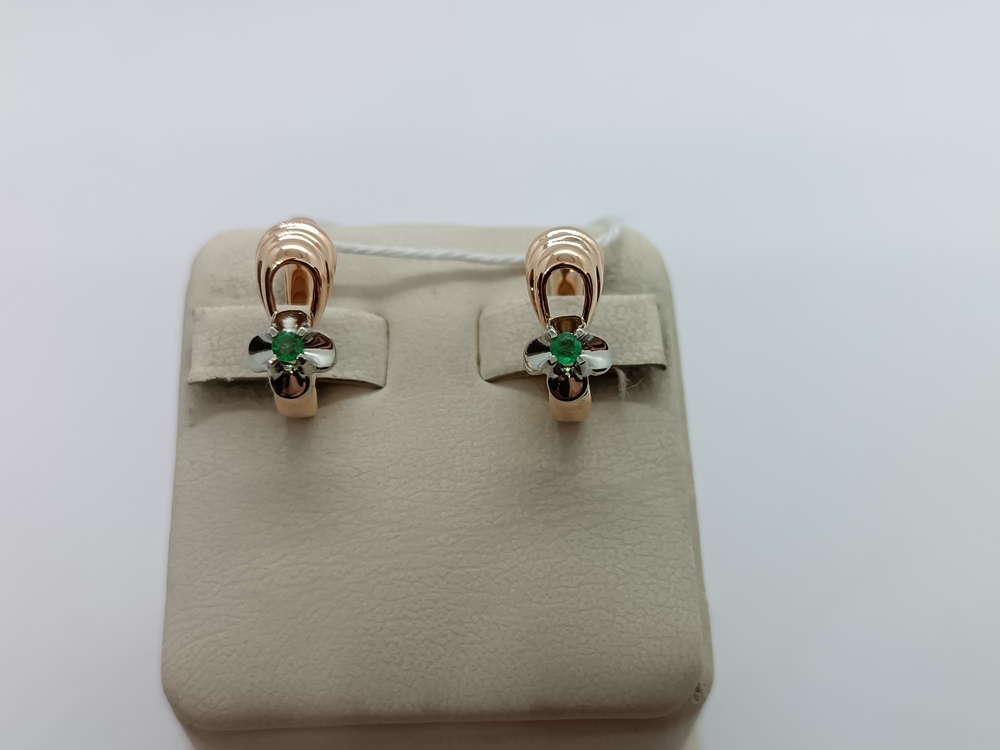 СКМ585 СЕРЬГИ С КАМНЕМ (Au 585)