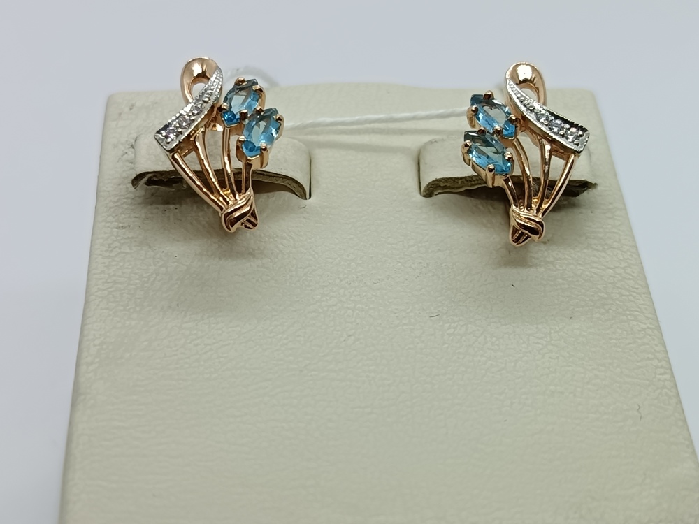 СКМИ585 СЕРЬГИ С КАМНЯМИ (Au 585)