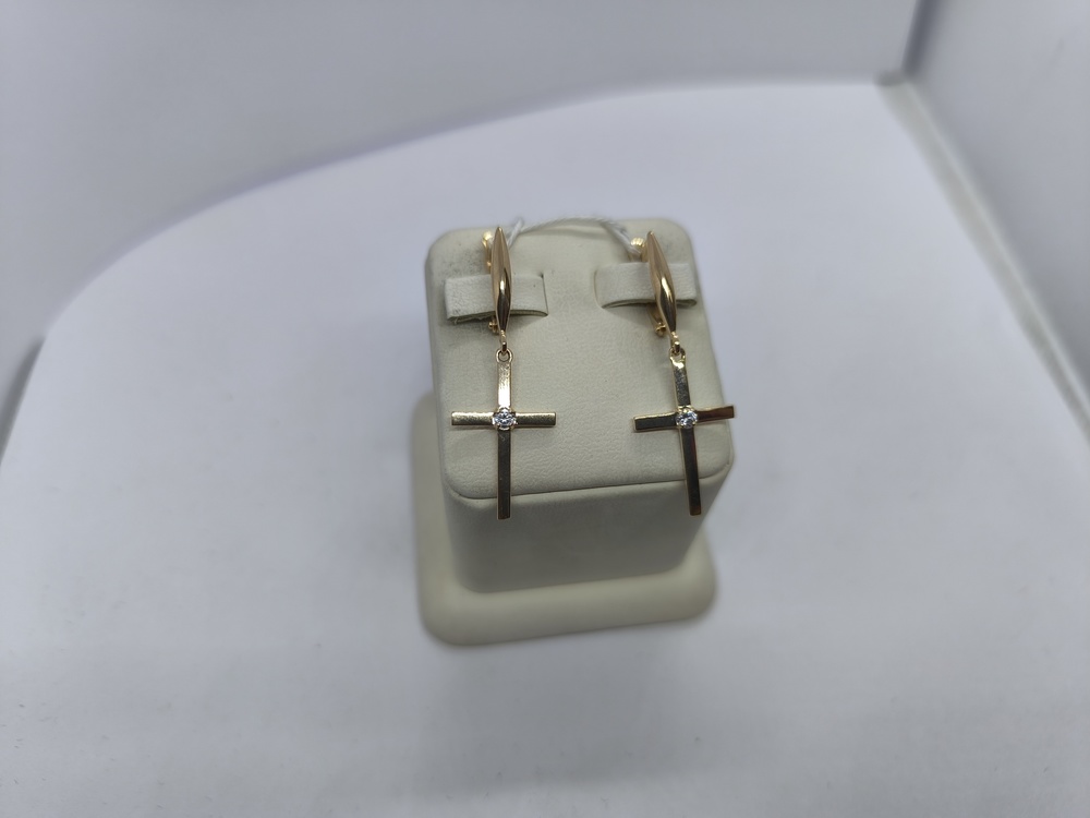 СЕРЬГИ С КАМНЕМ (Au 585)