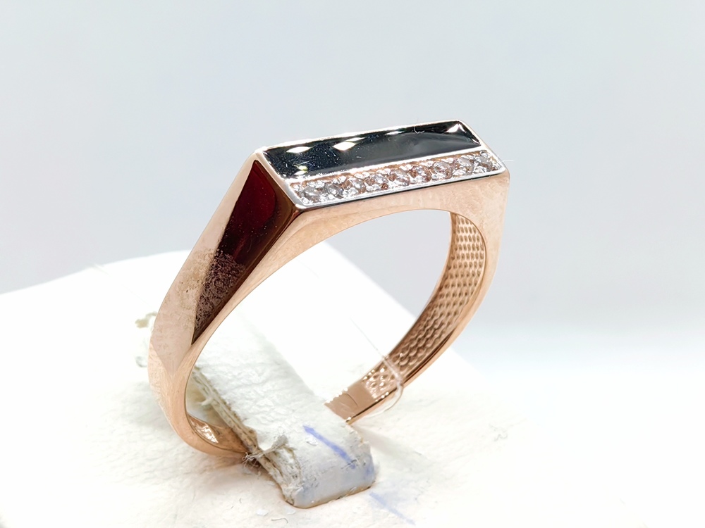 КОЛЬЦО ПЕЧАТКА с камнями (Au 585)