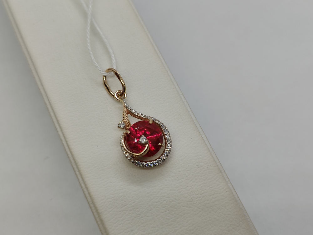 ПОДКМИ585 ПОДВЕСКА С КАМНЯМИ (Au 585)