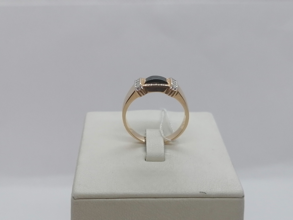 КМ-366_з КОЛЬЦО ПЕЧАТКА с камнями (Au 585)