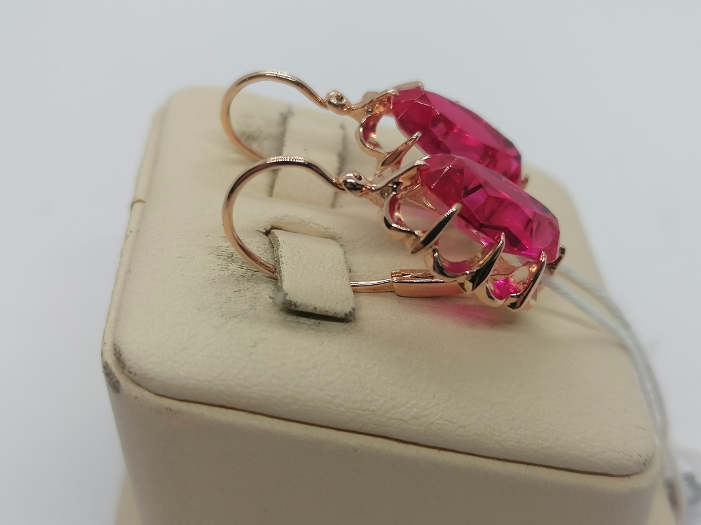 СКМ583 СЕРЬГИ С КАМНЕМ (Au 583)