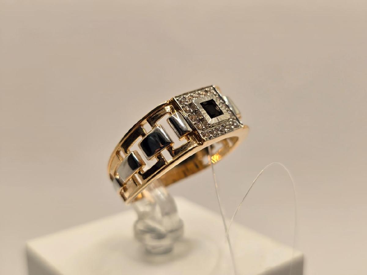 КОЛЬЦО ПЕЧАТКА с камнями (Au 585)