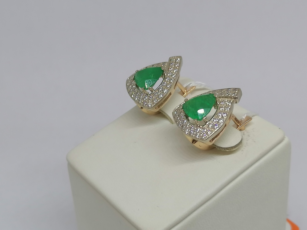 СКМИ585 СЕРЬГИ С КАМНЯМИ (Au 585)