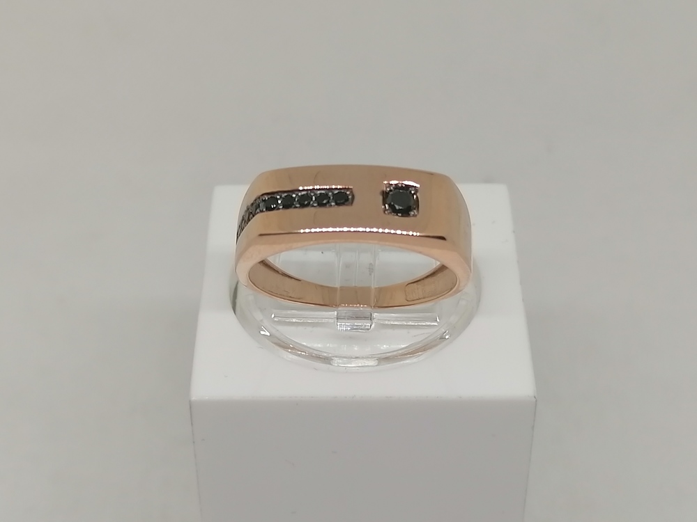 КОЛЬЦО ПЕЧАТКА с камнями (Au 585)