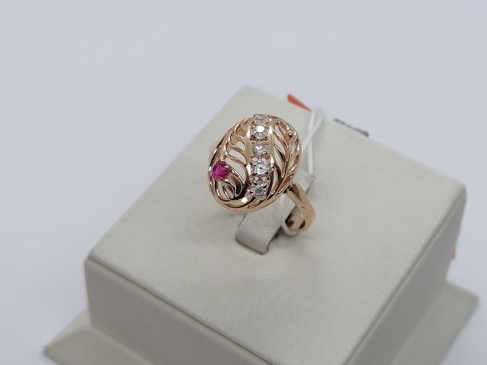 КОЛКМИ585 КОЛЬЦО С КАМНЯМИ (Au 585)