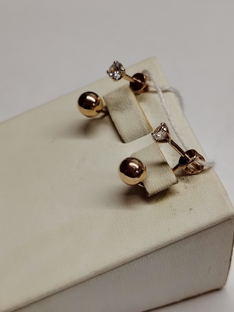 СКМ585 СЕРЬГИ С КАМНЕМ (Au 585)