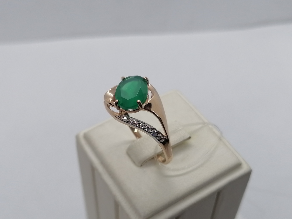 КОЛЬЦО С КАМНЯМИ (Au 585)