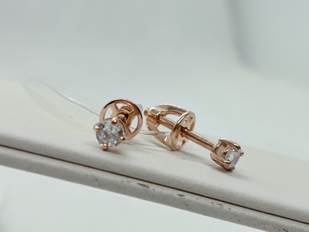 СЕРЬГИ ПУСЕТЫ с камнем (Au 585)