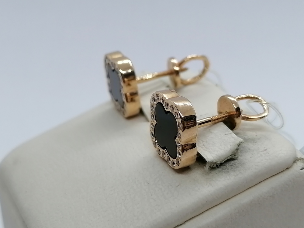 02379 СЕРЬГИ ПУСЕТЫ с камнями (Au 585)