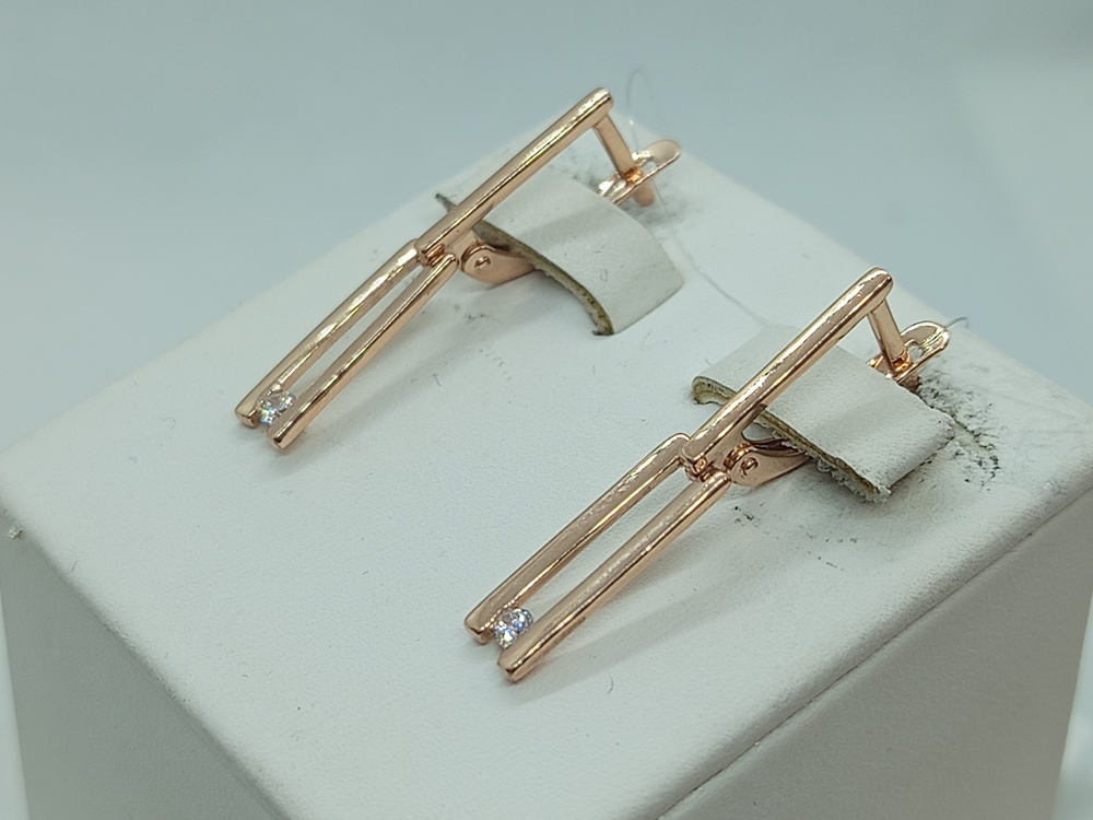 01-217388 СЕРЬГИ С КАМНЕМ (Au 585)