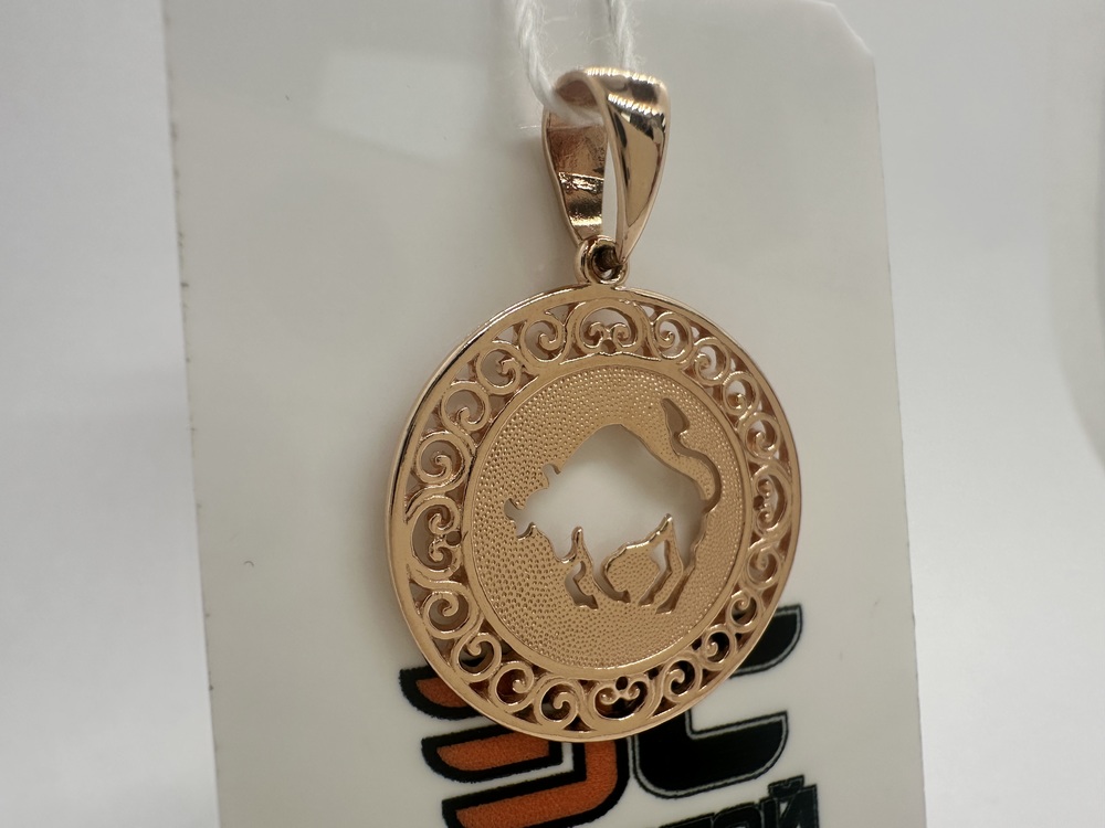 ПОДЗЗТ585 ПОДВЕСКА ЗНАК ЗОДИАКА ТЕЛЕЦ (Au 585)