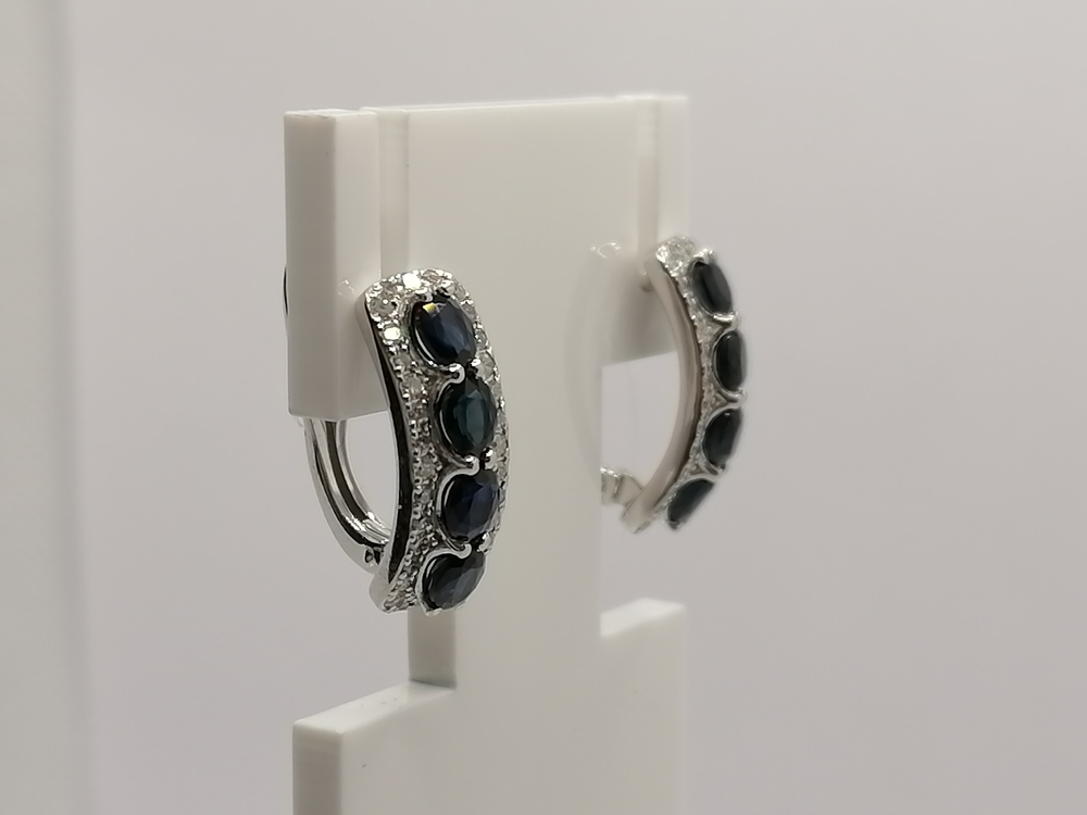 СЕРЬГИ Бриллиант, сапфир (Au 585)