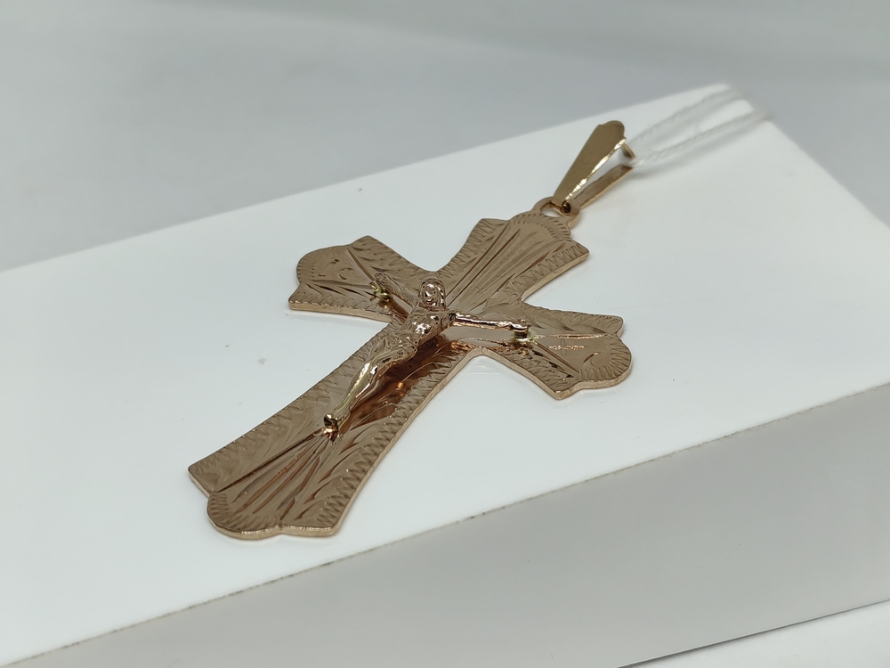 ПОДВЕСКА КРЕСТ БЕЗ КАМНЯ (Au 585)