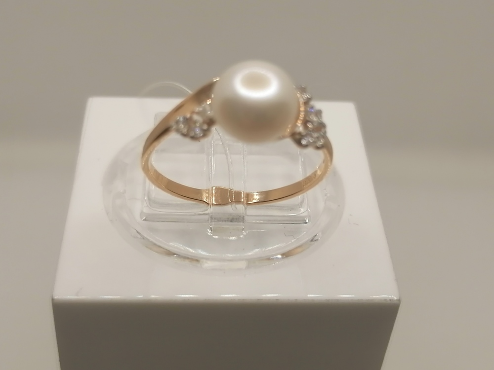 КОЛЬЦО ЖЕМЧУГ с камнями (Au 585)