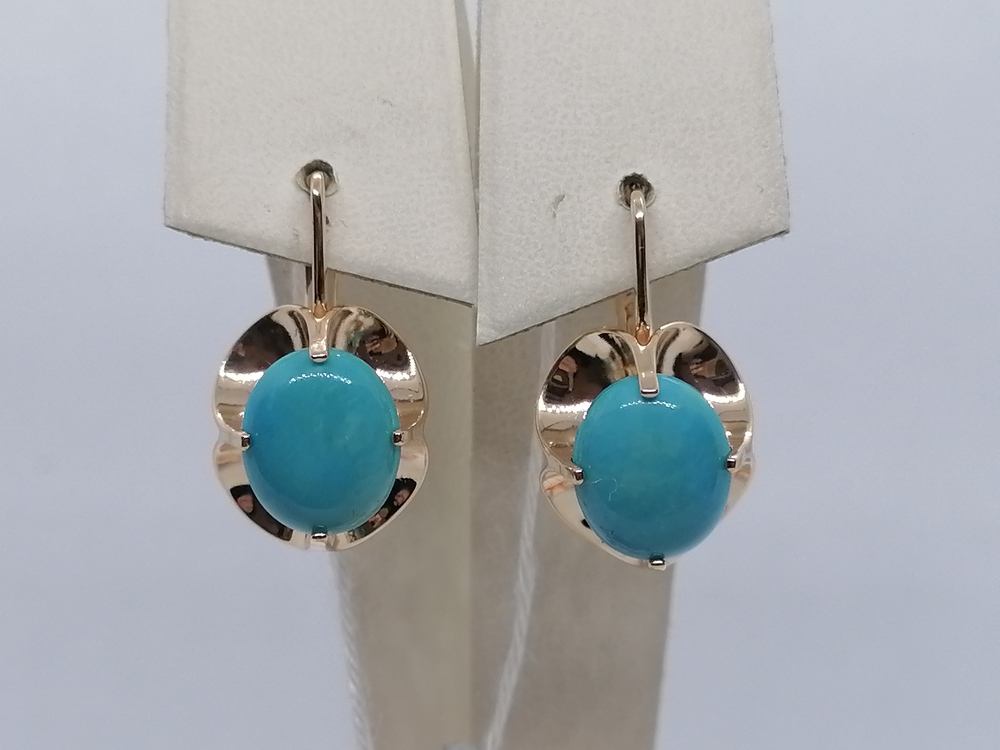 СКМ585 СЕРЬГИ С КАМНЕМ (Au 585)