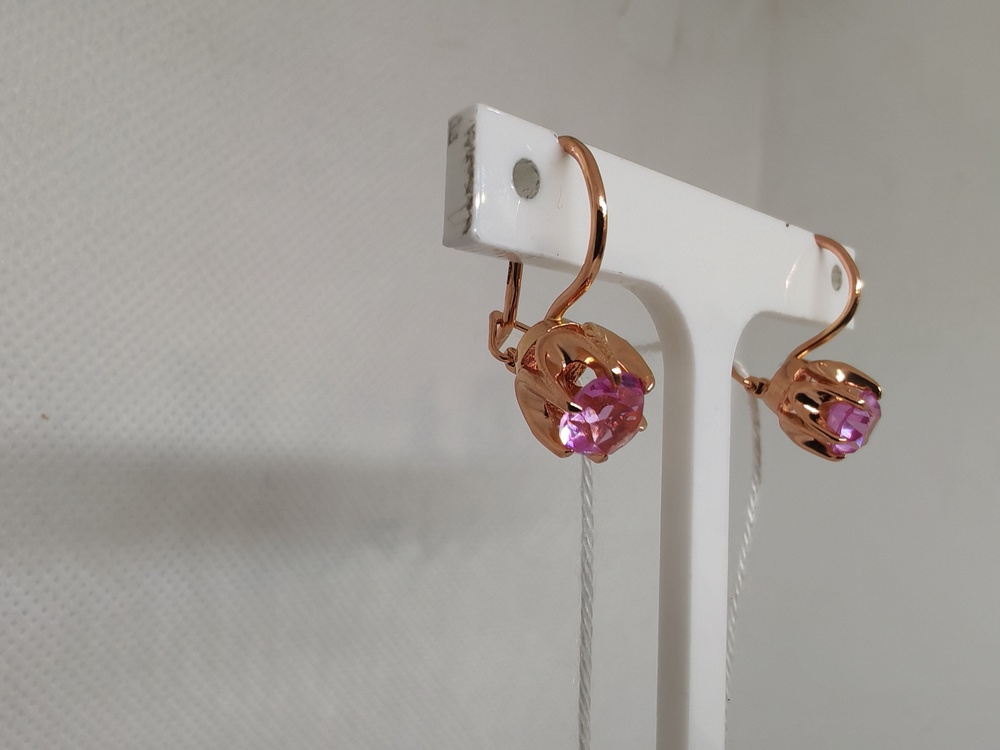 СКМ583 СЕРЬГИ С КАМНЕМ (Au 583)