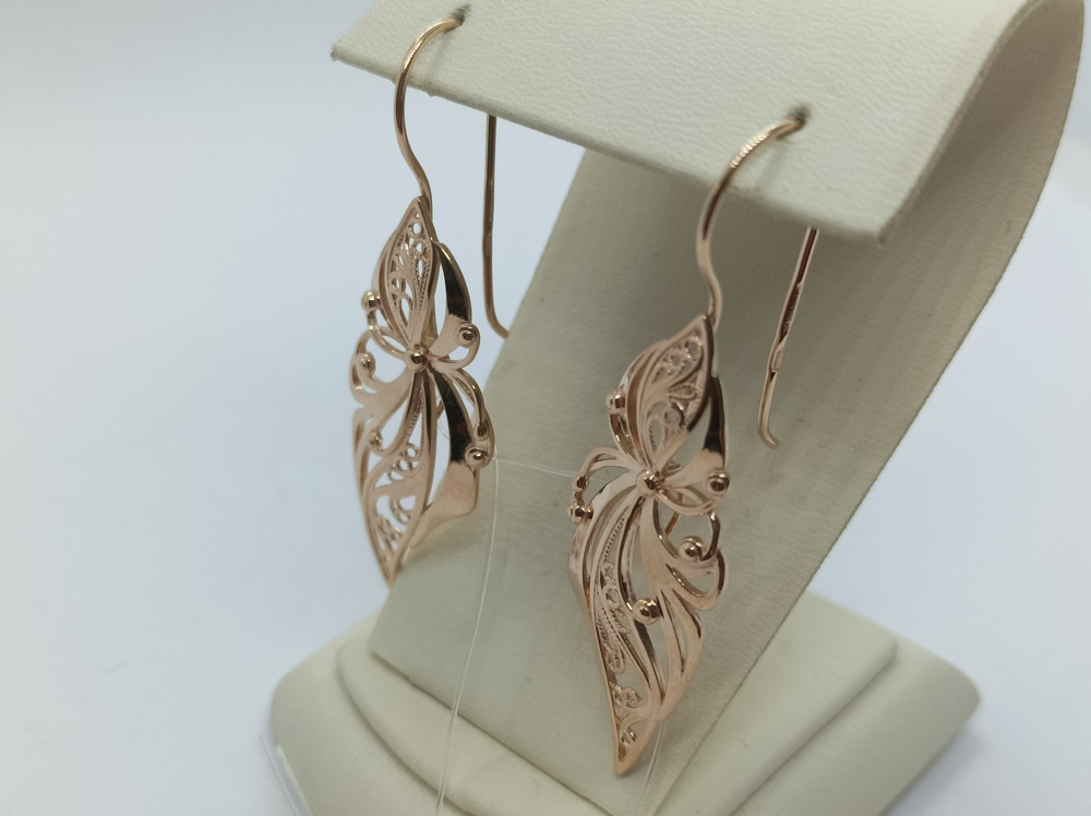 2734 СЕРЬГИ ПЕТЕЛЬКА без камня (Au 585)