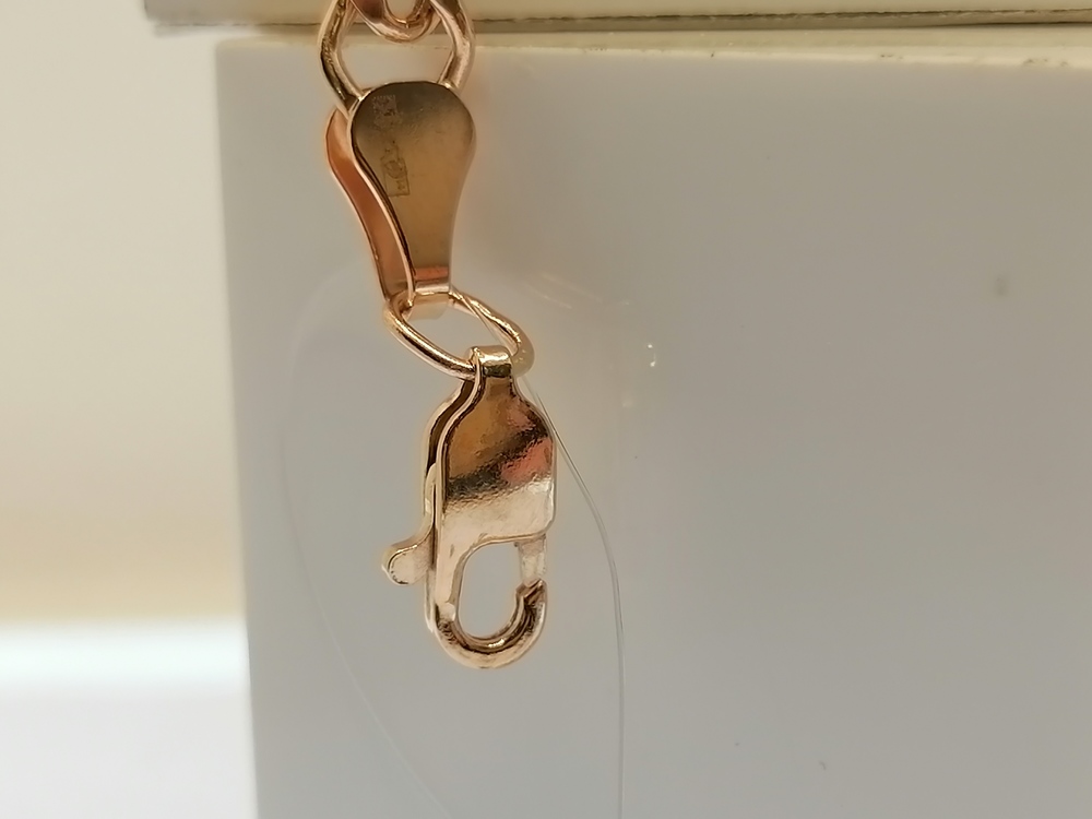 7100154П-22 БРАСЛЕТ ПУСТОТЕЛЫЙ Ромб двойной (Au 585)