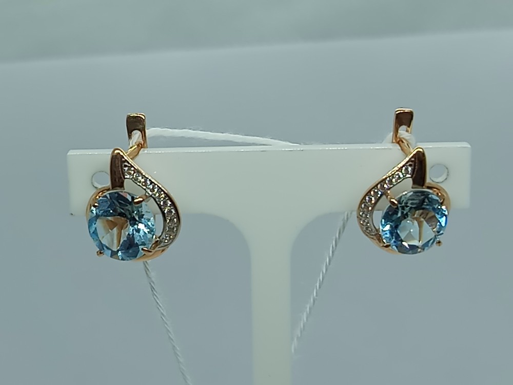 СКМИ375 СЕРЬГИ С КАМНЯМИ (Au 375)