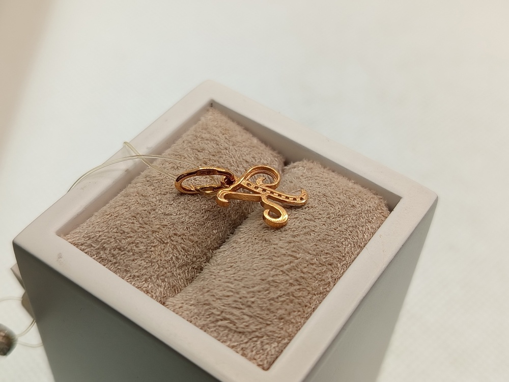 ПОДВЕСКА БУКВА К с камнями (Au 585)